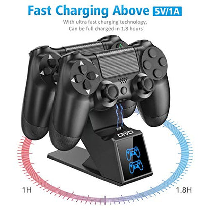 PS4 Controller Charger, PS4 Charger Charging Dock Station Compatible with Dualshock 4, Upgraded Fast-Charging Port for PlayStation 4 Controllers