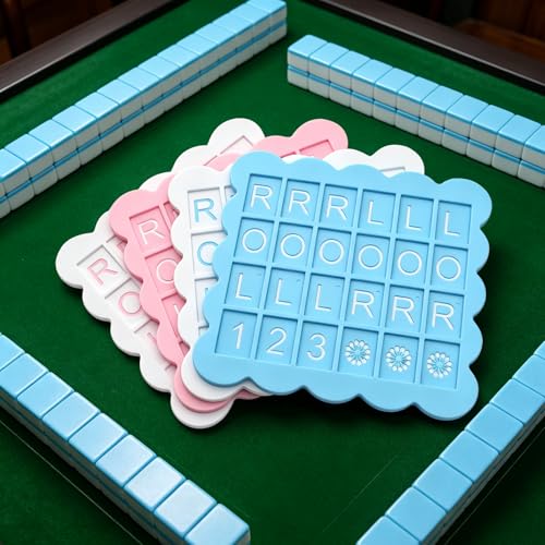 4 PCS Solo Mahjong Board Practice, 24 Slots Mahjong Practice Board Team Play, 4 Player Boards Tile Pattern Practices Strategy Aid, Beginner Friendly Mahjongs Tile Game Practices Boards Training
