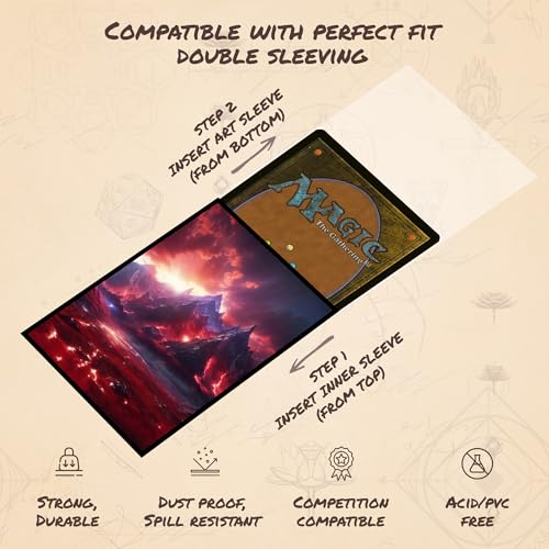 Red Mana - MTG Card Sleeves, 104ct, Standard Size, Smooth | Perfect for Double Sleeving, Smudge Resistant Matte Back, Standard 66x92mm - Compatible with Magic The Gathering & TCG Cards - color: Red Mana