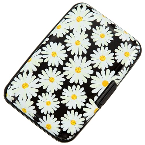 Credit Card Holder, Metal Card Wallet RFID Blocking Mini Slim Aluminum Business Hard Card Case for Women Men (Daisy) - color: Daisy
