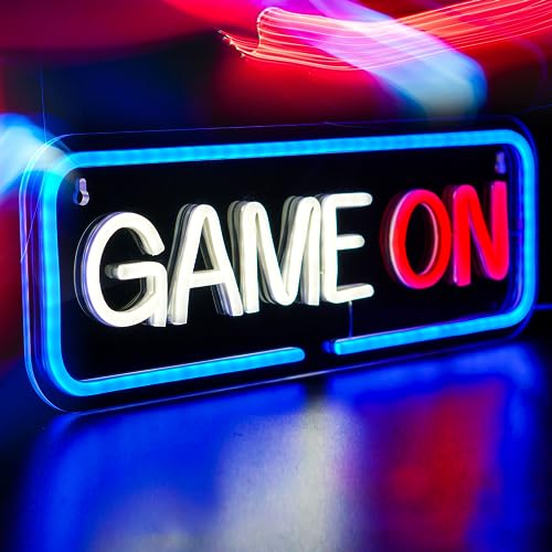 Neon Signs Beadroom Decoration Neon Lights Wired USB with Switch Acrylic LED Light Signs Wall Decor for Kids Teen Gamer Bedroom Game House PC Room Party Decoration LED Neon Light (GAME ON) - style: GAME ON