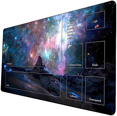 MTG Playmat, Game Play Mat for MTG TCG 24 x 14 inches Trading Card Inked Game Playmats with Storage Bag Smooth Rubber Surface Battle - color: Playmat 7