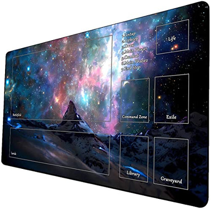 MTG Playmat, Game Play Mat for MTG TCG 24 x 14 inches Trading Card Inked Game Playmats with Storage Bag Smooth Rubber Surface Battle - color: Playmat 7