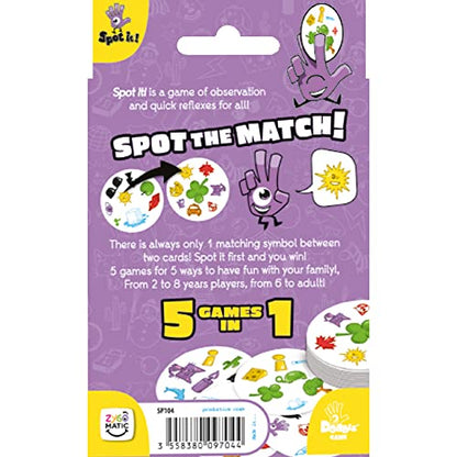 Asmodee Spot It! Classic (Pocket) - Fast-Paced Observation and Matching Game for The Whole Family! Convenient for Travel, Great Gift for Kids, Ages 6+, 2-8 Players, 15 Minute Playtime - style: Classic