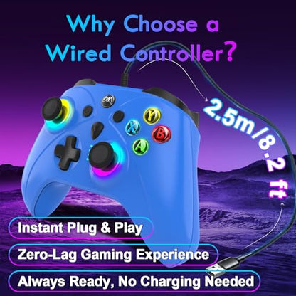 UGAME Wired Versatile Controller for Xbox/PS4/Switch/PC, Wire Control for Xbox Series X/S, Xbox One with Back Paddles, 1000Hz Polling, Turbo, RGB Game Light (1 White Mando) - color: white