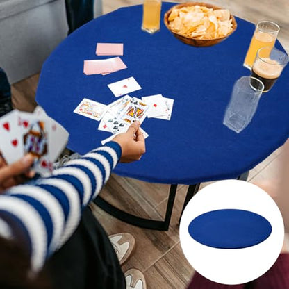 arricraft Felt Card Table Game Cover, Round Tablecloth Table Protector for Card Games Mahjong Board Games - color: Blue