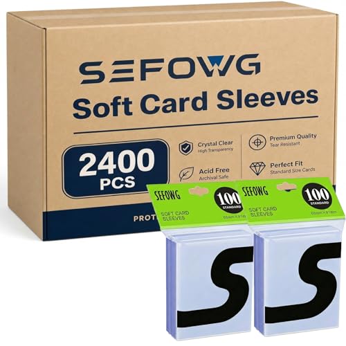 2400ct Clear Card Sleeves for Trading Cards, Baseball Sports Soft Sleeves, Ultra Soft Plastic Card Protector Sleeve for Football, MTG, PKM, Game, Standard Cards - size: 2400 PCS
