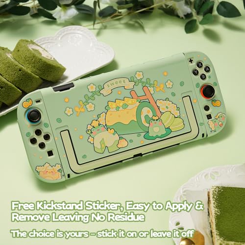 GeekShare Protective Case Compatible with Switch 2, Hard PC Slim Dockable Shell Cover Designed for Switch 2 Game Console and Joystick Controllers - Matcha Froggy - color: Matcha Froggy