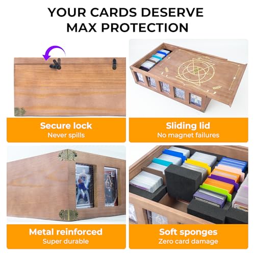 Wooden 5-Row Toploader Storage Box 850 Toploaders 4800 Standard TCG Cards