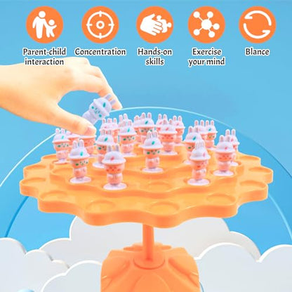 kykake Rabbit Balance Game Toys, Balance Game Tree Two-Player Parent-Child Interactive Family Tabletop Puzzle Montessori Toy,Rabbit Board for Kids and Adults (Rabbit) - style: rabbit