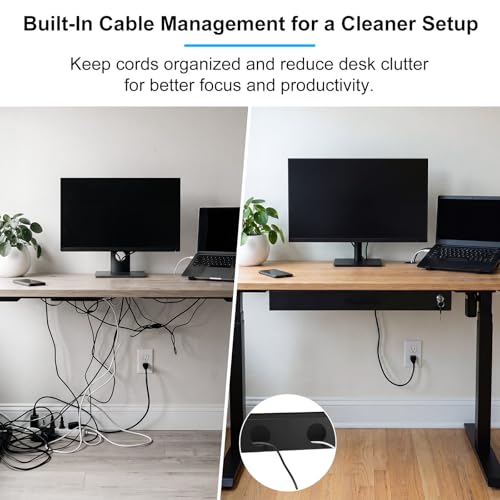 Menkxi 24'' x 9'' Under Desk Drawer Slide Out Storage Organizer, Lockable Metal Desk Drawer for Laptop and Office Accessories, Large Hidden Under Table Storage Box with Cable Management, Black - size: 24'' x 9''