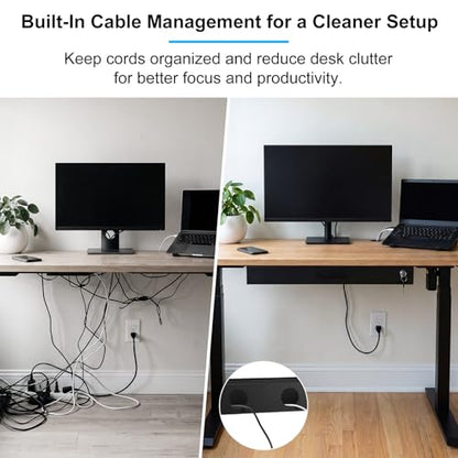 Menkxi 24'' x 9'' Under Desk Drawer Slide Out Storage Organizer, Lockable Metal Desk Drawer for Laptop and Office Accessories, Large Hidden Under Table Storage Box with Cable Management, Black - size: 24'' x 9''
