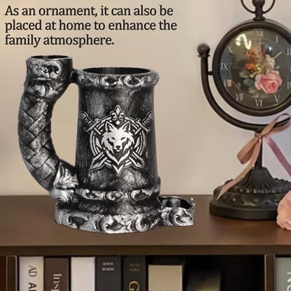 Dice Tower Mug, Dice Rolling Tower, Comes with 7 PCS Dice Set, Suitable for DND Dungeons and Dragons, Tabletop Games, Available As Drink Holder, D&D Gifts, DND Accessories (Black) - color: Black