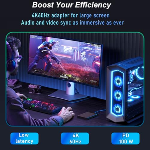 14-in-1 Docking Station for Steam Deck, ROG Ally X & Legion Go, Dual Cooling Fan USB C Docking Station with HDMI 4K 60Hz, 1000Mbps, 4*USB 3.0, USB C 100W PD, SD TF Slot
