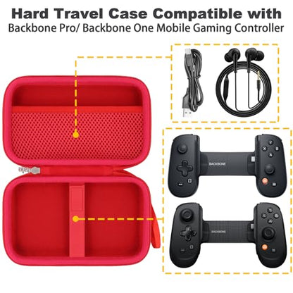 khanka Case for Backbone Pro/Backbone One iOS Mobile Gaming Controller,Carrying Case Compatible with Backbone Pro/Backbone One iOS Mobile Gaming Gamepad/Controller (Red) - color: Red