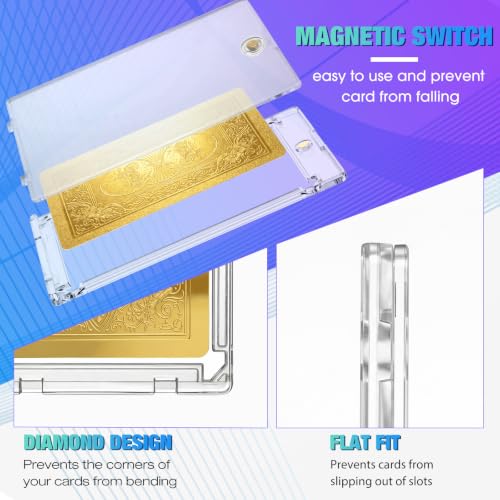 SATINIOR 100 Pcs 55 Pt Ultra-Thin Magnetic Card Holder, Holder Case Clear Protectors for Thick Baseball Football Hockey Cards - size: 55 Pt Ultra-thin