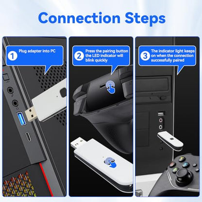 ELUTENG USB Wireless Adapter for PS5 & Xbox Plug and Play Wireless Controller Converter Dongle Bluetooth Controller USB Adapter Compatible with PS5/PS3/PS4/SWITCH PRO/Xbox ONE/Slim - color: White