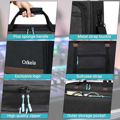 ORKELS DJ Controller Bag Case, Portable DJ Travel Case, Fits Pioneer DDJ REV1 SR SR2 OMNIS DUO, Mixtrack Platinum FX - size: DDJ-SR/SR2/REV1/Pro FX
