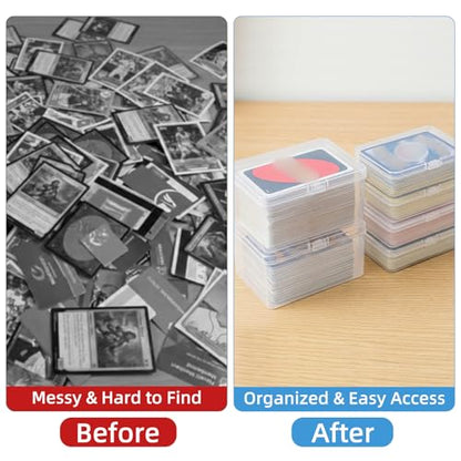 neotidy Playing Card Storage Box Set of 6, Clear Plastic Playing Card Cases Organizer with Snap Lid, Mixed Sizes Card Game Storage for UN* Cards, Standard Decks, Trading Cards, Card Game Holder Case