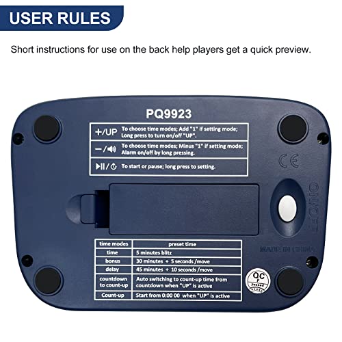 LEAP Digital Chess Timer - Professional with Time Bonus and Delay Features, Great for Chess I-Go, Navy - color: Navy