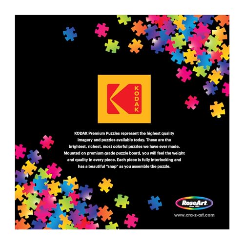 RoseArt Kodak Premium Surf Shack 1000 Piece Jigsaw Puzzle for Adults | 19.25" x 26.67" Finished Size, Fully Interlocking Pieces, Bonus Poster Included, Made in USA - style: Surf Shack