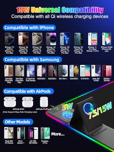 Mouse Pad with Foldable Phone Holder & Wireless Charger, XXL RGB Gaming Mousepad 31.5"x15.8" Large Desk Mat for Keyboard, Black Desk Pad with Dual Qi Charging Station | 11 Colors 5 Modes | Waterproof - color: 31.5x15.75"Phone Stand-Black Upgraded