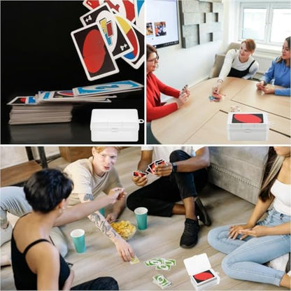 UNO Card Case Holder Designed for Mattel Classic UNO Card Game, Holds 108 Pcs UNO Card for Classic Deck, and so on, 3.93 x 2.6x 1.57 Inch Plastic Playing Card Case Box Storage (NO Cards) | 3.93 x 2.6x 1.57 Inch Plastic Playing Card Case Box Storage (NO Ca