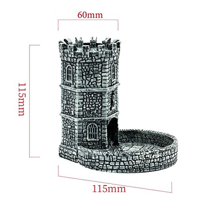 Dice Tower D&D Castle Dice Rolling Tower for Role Playing Games | Grey, Resin Material, D&D Accessory, DM Gift, for Dungeons and Dragons RPG Board Games Tabletop Games - color: Grey