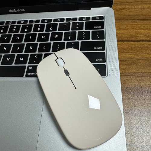 PEIBO Bluetooth Wireless Mouse for Laptop mac MacBook ipad MacBook air MacBook pro pc Desktop Computer Windows Chromebook Notebook (Cream White) - color: Cream white