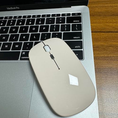 PEIBO Bluetooth Wireless Mouse for Laptop mac MacBook ipad MacBook air MacBook pro pc Desktop Computer Windows Chromebook Notebook (Cream White) - color: Cream white