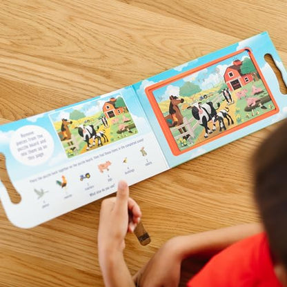 Melissa & Doug Take-Along Magnetic Jigsaw Puzzle Set – On the Farm (2 x 15 Piece) Travel Activity Toy for Preschoolers and Kids Ages 3+ - FSC Certified (Pack of 12) - size: 8.5 x 7.25 x 0.3 inches (Pack of 12), style: Farm