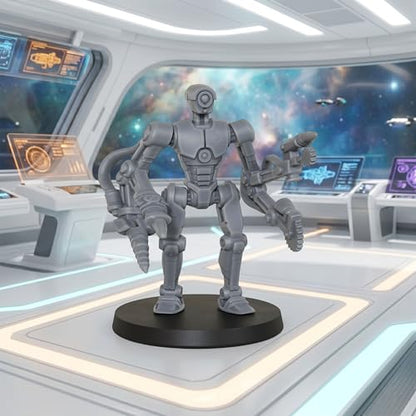 Sci-Fi Minis 28mm Tabletop Unpainted Miniatures -Industrial Droids AS1015 | Miniature Game & TTRPG, 1:56 Role Playing Sci-Fi miniatures RPG Accessory Set