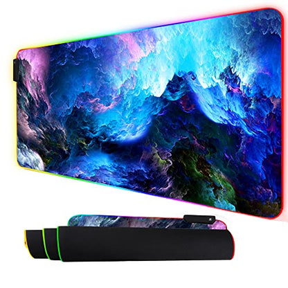 RGB Mouse Pad, Large Extended Soft Led Mouse Mat with Different Lighting Modes, 900 x 400mm / 35.4 * 15.7Inch - color: 90x40 Rgtaiyang001