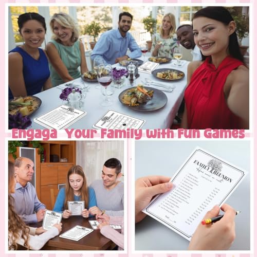 217 Pcs Family Party Bingo Games and Fun Activities Family Gathering Sleepover Question Card Set Game for Adults Games Indoors, Sleepover Activity Supplies - style: Family Party