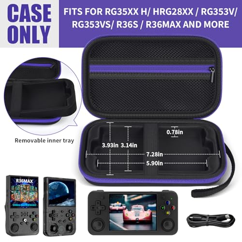 Handheld Game Console Case for RG35XX H/ HRG28XX / RG353V/ RG353VS/ R36S / R36MAX Retroid Pocket Consoles, Holder for Portable Emulator Gaming Player, for Travel Gamers Home Outdoor Storage - Box Only