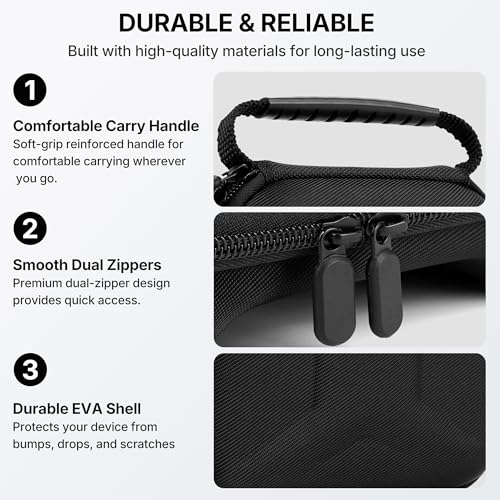 TOCCOOL Hard Travel Carrying Case Compatible with Steam Controller 2 2026, Protective Storage Bag for Steam Wireless Gaming Controller with Mesh Pocket and Wrist Strap. (Black)