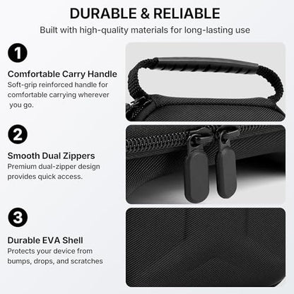 TOCCOOL Hard Travel Carrying Case Compatible with Steam Controller 2 2026, Protective Storage Bag for Steam Wireless Gaming Controller with Mesh Pocket and Wrist Strap. (Black)