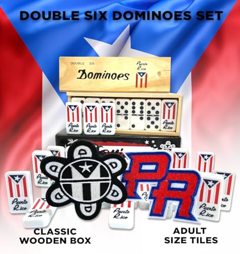 Puerto Rico Dominoes Puerto Rican Dominoes PR Flag Dominos Adult Doubles Six Boricua Accessories PR Flag Tiano edotion
