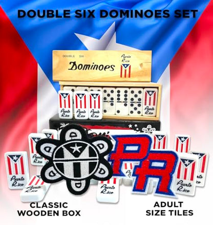 Puerto Rico Dominoes Puerto Rican Dominoes PR Flag Dominos Adult Doubles Six Boricua Accessories PR Flag Tiano edotion