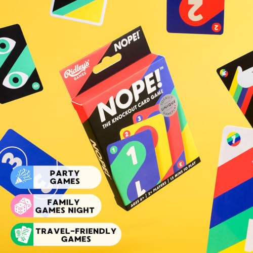 Ridley’s Nope! Fun Card Game for Families, Action-Packed, Fast-Paced Game for 2+ Players, Includes 104 Game Cards and Instructions, Simple Card Game for Kids Ages 6+