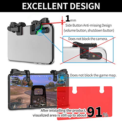 【1 Pair】 Z108 Mobile Gaming Controller Compatible with PUBG Mobile/Fortnitee Mobile/Call of Duty Mobile, Sensitive Shoot and Aim Trigger L1R1 Compatible with Android & iPhone - color: 1 Pair