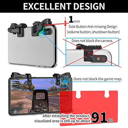 【2 Pair】 Z108 Mobile Gaming Controller Compatible with PUBG Mobile/Fortnitee Mobile/Call of Duty Mobile, Sensitive Shoot and Aim Trigger L1R1 Compatible with Android & iPhone - color: 2 Pair