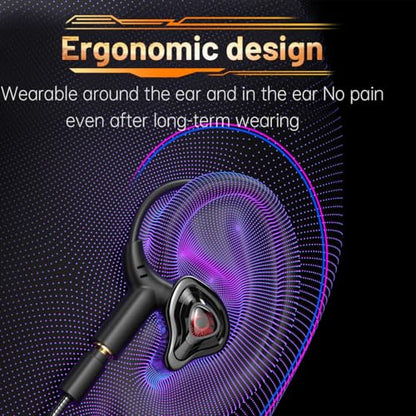 Gaming Earbuds with Mic, in-Ear Gaming 3.5mm Headphones Wired with Microphone Dual Audio Noise Cancelling in Ear Eear Buds Compatible for PC/PS5/PS4/Xbox/Nintendo/Switch/Mobile