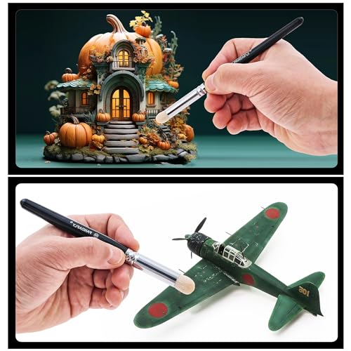 Drybrush Set, 3 Sizes Hobby Detail Paint Brush Set | Acrylic Paint Brushes for Tabletop, Citadel, Scale Model, Watercolor Oil Painting - size: 3 Sizes