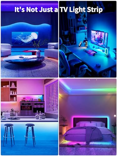 KANTUTOE LED Lights for TV, 19.68ft LED Backlights for 65-80in TV, RGB TV Backlight with Music Sync Bluetooth APP and Remote Control TV Lights Strip USB Powered LED Lights for Bedroom, Gaming - size: 19.68ft for 65"-80" TV