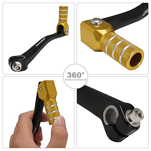 JFG RACING Motorcycle Folding Gear Shifter Shift Lever Pedal CNC Universal for RM DRZ 50cc - 125cc CRF XR KX KLX TTR PW SSR Apollo TAO TAO SDG Dirt Pit Bike Gold - color: Gold