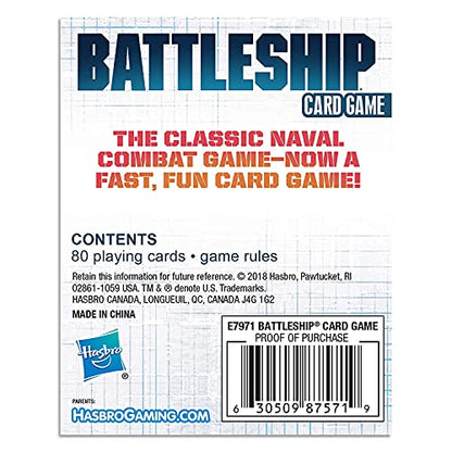 Hasbro Gaming Battleship Card Game for Kids, 2 Players Strategy Game Brown/a, Fun Summer Activities, Vacation Travel Essentials, Ages 7+