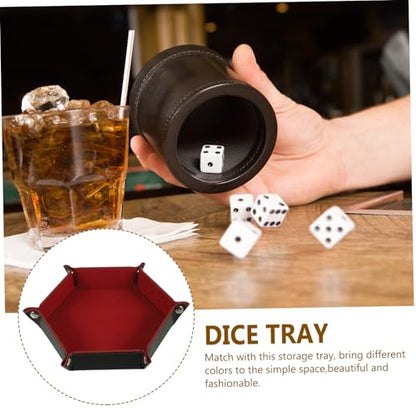Creative Pu Dice Storage Tray Folding Dice Holder for Tabletop Games Elegant Deep Design for Home Decor and Organization