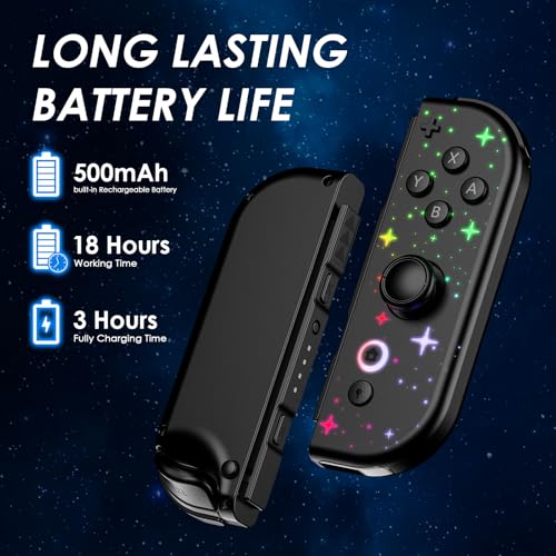 AFMVV Replacement for Switch Controller, Left Right Wireless Controller Compatible with Nintendo Switch/OLED/Lite,with 6-Axis Gyro, Vibration, Motion Control, Wake-up, Screenshot