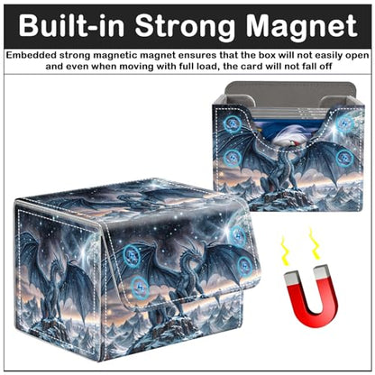 Card Deck Box for MTG Trading Cards with Magnetic Closure,Premium Card Storage Box Case Cover for TCG CCG Magic Cards,Blue Dragon - color: Blue Dragon